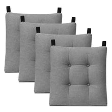 Cargar imagen en el visor de la galería, Cojines para Silla de 40x40x8cm Acolchados con Cintas de Sujeción Antideslizantes- Gris