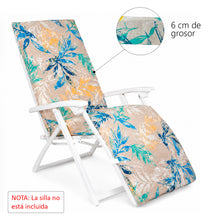 Cargar imagen en el visor de la galería, Cojín Tumbona Colchón 180x55x6cm . Ideal para Jardín, Piscina, Terraza- Hojas Mix