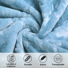 Cargar imagen en el visor de la galería, Manta Gruesa Reversible 180x230 cm para Sofá o Cama- Azul