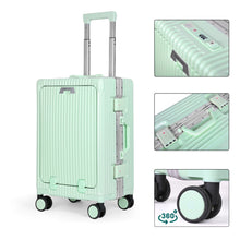 Cargar imagen en el visor de la galería, Maleta de Cabina con Neceser de Policarbonato y ABS con USB- Verde