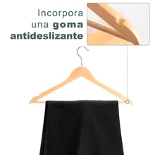 Cargar imagen en el visor de la galería, Perchas de Madera Natural con Barra Antideslizante- Madera