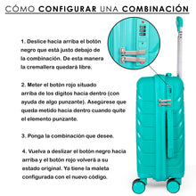 Cargar imagen en el visor de la galería, Maleta de Viaje de Cabina de Polipropileno, Resistente y Ruedas 360º- Aguamarina