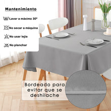 Cargar imagen en el visor de la galería, Mantel Antimanchas, Rectangular, Resistente, Impermeable- Gris