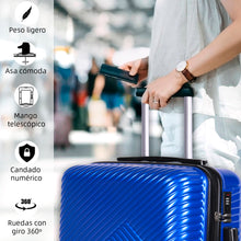 Cargar imagen en el visor de la galería, Maleta de Viaje Cabina, Mediana, Grande, rígida 100% de Polipropileno y ABS- Azul