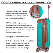 Cargar imagen en el visor de la galería, Maleta de Viaje de Cabina de Polipropileno, Ruedas Dobles 360º- Aguamarina