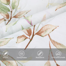 Cargar imagen en el visor de la galería, Juego Sábanas de Verano y Entretiempo 50% Algodón y 50% poliéster- Hojas Verde