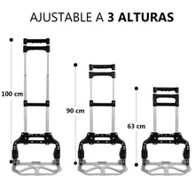 Cargar imagen en el visor de la galería, Carretilla Plegable de Aluminio+Cuerda, Soporta hasta 70KG- Negro