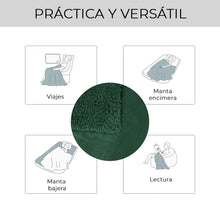 Cargar imagen en el visor de la galería, Manta Borreguito Sherpa 130x160cm Reversible Extra Suave- Verde