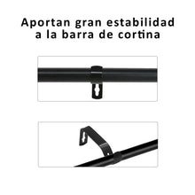 Cargar imagen en el visor de la galería, Soportes de Barra de Cortina para Barra de Ø 16-20mm- Metal Negro