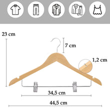 Cargar imagen en el visor de la galería, Perchas de Madera con Pinzas y Muescas Antideslizantes- Madera