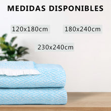 Cargar imagen en el visor de la galería, Manta o Colcha 4 Estaciones de Algodón- Azul
