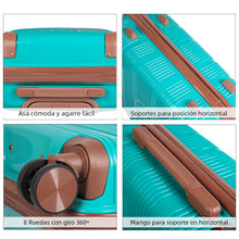 Cargar imagen en el visor de la galería, Maleta de Viaje de Cabina de Polipropileno, Ruedas Dobles 360º- Aguamarina