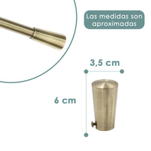 Cargar imagen en el visor de la galería, Barra De Cortinas Universal Extensible Acero Taza. Dorado