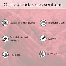 Cargar imagen en el visor de la galería, Manta Suave 130x170cm Efecto Terciopelo- Burdeos