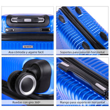 Cargar imagen en el visor de la galería, Maleta de Viaje Cabina, Mediana, Grande, rígida 100% de Polipropileno y ABS- Azul