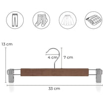 Cargar imagen en el visor de la galería, Perchas Pantalones con Clips Antideslizantes y Almohadillas- Marrón