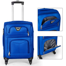 Cargar imagen en el visor de la galería, Juego de Maletas 3pcs Cabina, Mediana y Grande de Tela, Maleta Expandible- Azul