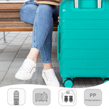 Cargar imagen en el visor de la galería, Maleta de Viaje de Cabina de Polipropileno, Resistente y Ruedas 360º- Aguamarina