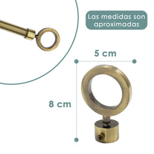Cargar imagen en el visor de la galería, Barra De Cortinas Universal Extensible Acero Aro. Dorado