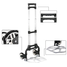 Cargar imagen en el visor de la galería, Carretilla Plegable de Aluminio+Cuerda, Soporta hasta 70KG- Negro