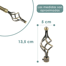 Cargar imagen en el visor de la galería, Barra De Cortinas Universal Extensible Acero Trenza. Dorado