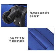 Cargar imagen en el visor de la galería, Juego de Maletas 3pcs Cabina, Mediana y Grande de Tela, Maleta Expandible- Azul