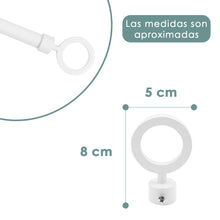 Cargar imagen en el visor de la galería, Barra De Cortinas Universal Extensible Metal Aro. Blanco