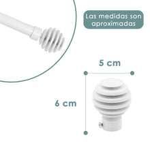 Cargar imagen en el visor de la galería, Barra De Cortinas Universal Extensible Metal Bola Rota. Blanco