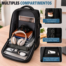 Cargar imagen en el visor de la galería, Mochila de Viaje 40x20x25cm Equipaje de Mano con Puerto USB- Negro