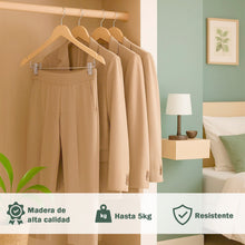 Cargar imagen en el visor de la galería, Perchas de Madera con Pinzas y Muescas Antideslizantes- Madera
