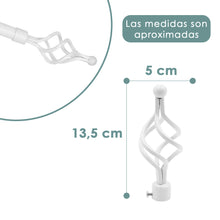 Cargar imagen en el visor de la galería, Barra De Cortinas Universal Extensible Metal Trenza. Blanco