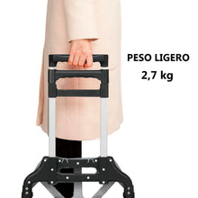 Cargar imagen en el visor de la galería, Carretilla Plegable de Aluminio+Cuerda, Soporta hasta 70KG- Negro