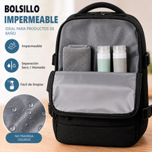 Cargar imagen en el visor de la galería, Mochila de Viaje 40x20x25cm Equipaje de Mano con Puerto USB- Negro