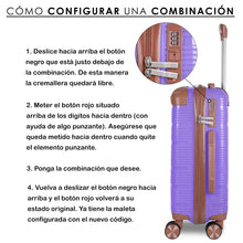 Cargar imagen en el visor de la galería, Maleta de Viaje de Cabina de Polipropileno, Ruedas Dobles 360º- Lila