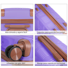 Cargar imagen en el visor de la galería, Maleta de Viaje de Cabina de Polipropileno, Ruedas Dobles 360º- Lila