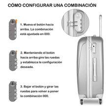 Cargar imagen en el visor de la galería, Juego de 3 Maletas de Viaje Cabina, Mediana y Grande de ABS - Gris