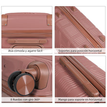 Cargar imagen en el visor de la galería, Maleta de Viaje de Cabina de Polipropileno, Ruedas Dobles 360º- Nude Pink