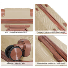 Cargar imagen en el visor de la galería, Maleta de Viaje de Cabina de Polipropileno, Ruedas Dobles 360º- Arena