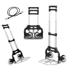 Cargar imagen en el visor de la galería, Carretilla Plegable de Aluminio+Cuerda, Soporta hasta 70KG- Negro