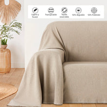 Cargar imagen en el visor de la galería, Colcha Plaid Multiusos, Jarapas para Sofá- Liso Camel