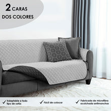 Cargar imagen en el visor de la galería, Funda de Sofá Reversible con Reposabrazos - Azul Marino