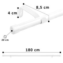 Cargar imagen en el visor de la galería, Barra de Cortina Fija con Soportes y Tapas de Plástico- Blanco
