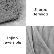 Cargar imagen en el visor de la galería, Manta Borreguito Sherpa 130x160cm Reversible Extra Suave-Gris