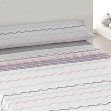 Cargar imagen en el visor de la galería, Juego Sábanas de Verano y Entretiempo 50% Algodón y 50% poliéster- Ondas Lila