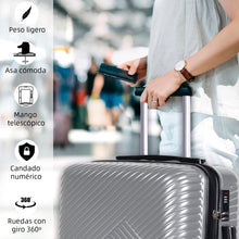 Cargar imagen en el visor de la galería, Maleta de Viaje Cabina, Mediana, Grande, rígida 100% de Polipropileno y ABS- Gris