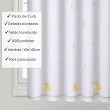 Cargar imagen en el visor de la galería, Cortinas de Cocina 140x140cm Translucidas 2 pc- Pera