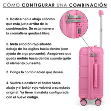 Cargar imagen en el visor de la galería, Juego de 4 Maletas de Viaje Neceser, Cabina, Mediana y Grande de Polipropileno- Rosa