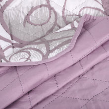 Cargar imagen en el visor de la galería, Colcha Bouti Estampada para Verano y Entretiempo. Incluye Funda de cojín- Ondas Lila