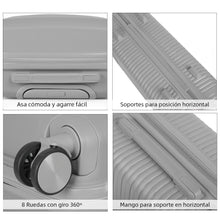 Cargar imagen en el visor de la galería, Juego de 2 Maletas de Viaje Cabina y Mediana- Gris