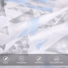 Cargar imagen en el visor de la galería, Juego Sábanas Estampadas de Verano y Entretiempo 100% Poliéster- Triángulo